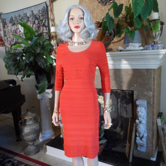 Christian Dior 2011Fall/Winter Collection Red Knit Sheath Dress Size Fr42- US 10 - Picture 1 of 16